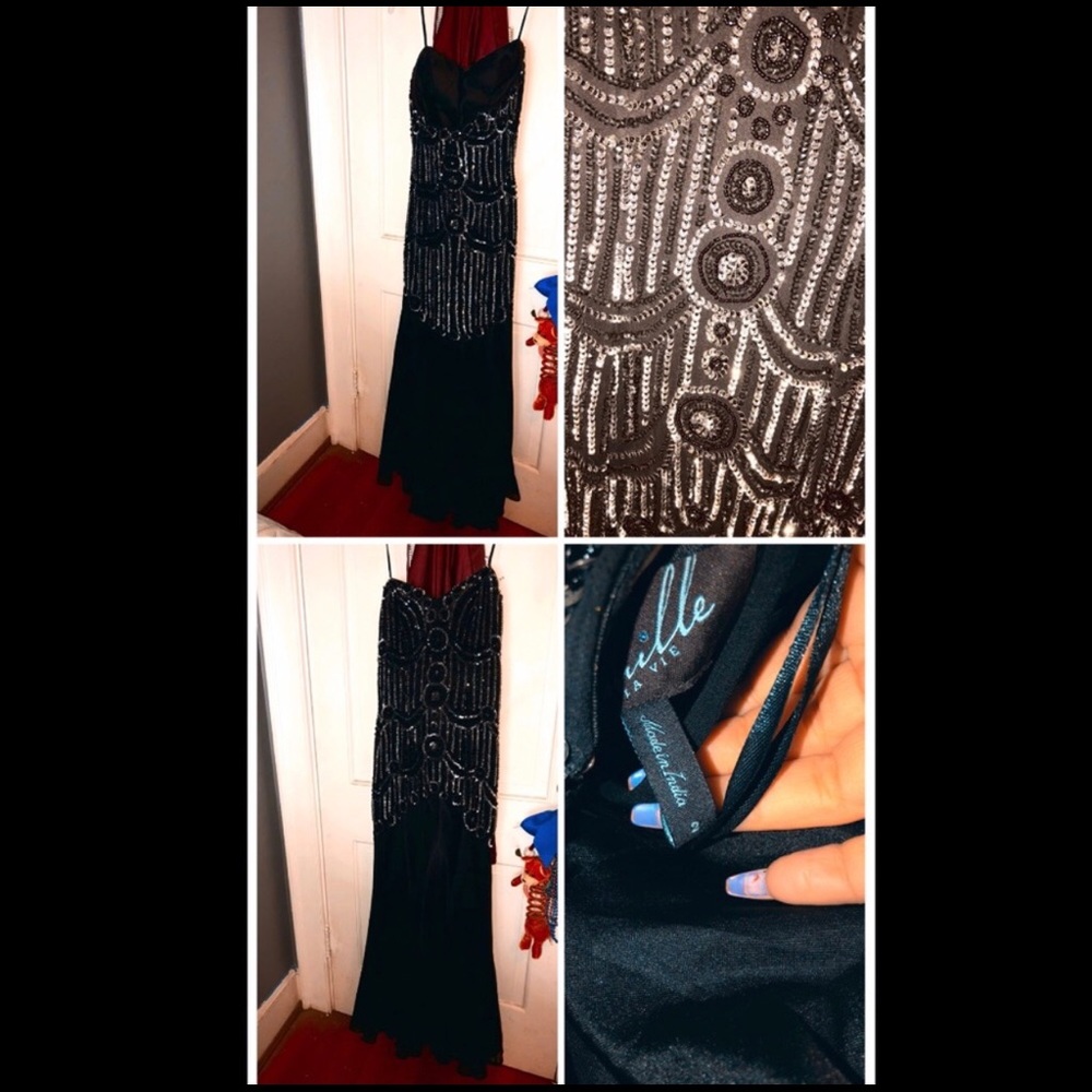 worn once black strapless prom dress